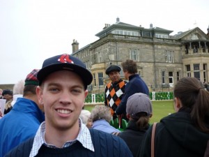 Me, Hugh Grant, and George Lopez at  the Old Course